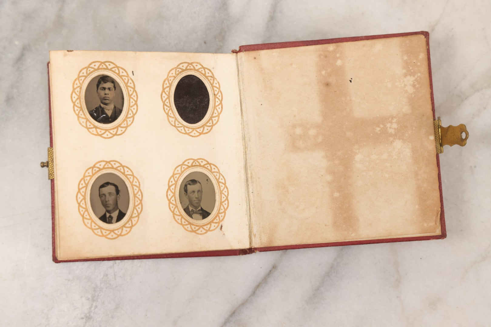 Lot 096 - Antique Gem Tintype Photo Album With 74 Gem-Sized Tintype Photographs, "Cambridge Album" Produced By Remick & Rice, 1867