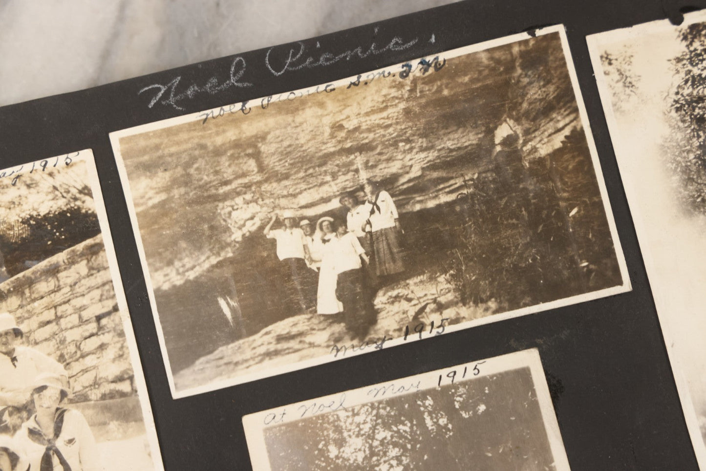 Lot 097 - Antique Snapshot Photograph Album With 225+ Photos Of Rural Life In Kansas, Including Adventuring Teenage Girls, Croft Schoolchildren, Wwi Soldiers, And Burning Of Croft Depot, Circa 1910–1920