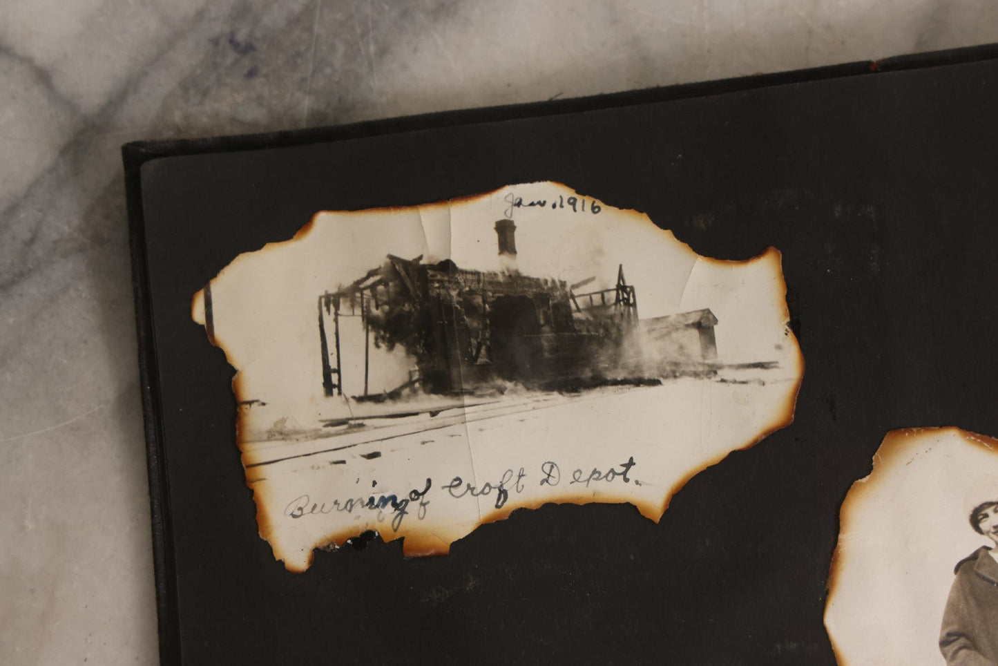 Lot 097 - Antique Snapshot Photograph Album With 225+ Photos Of Rural Life In Kansas, Including Adventuring Teenage Girls, Croft Schoolchildren, Wwi Soldiers, And Burning Of Croft Depot, Circa 1910–1920