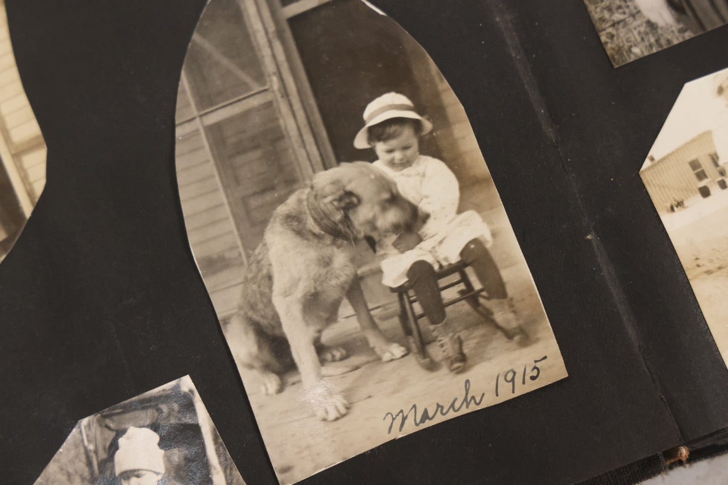 Lot 097 - Antique Snapshot Photograph Album With 225+ Photos Of Rural Life In Kansas, Including Adventuring Teenage Girls, Croft Schoolchildren, Wwi Soldiers, And Burning Of Croft Depot, Circa 1910–1920