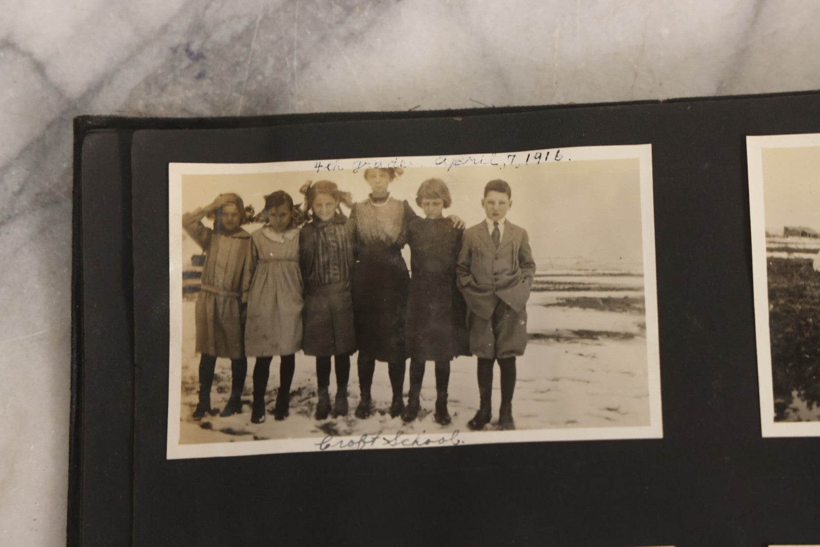 Lot 097 - Antique Snapshot Photograph Album With 225+ Photos Of Rural Life In Kansas, Including Adventuring Teenage Girls, Croft Schoolchildren, Wwi Soldiers, And Burning Of Croft Depot, Circa 1910–1920