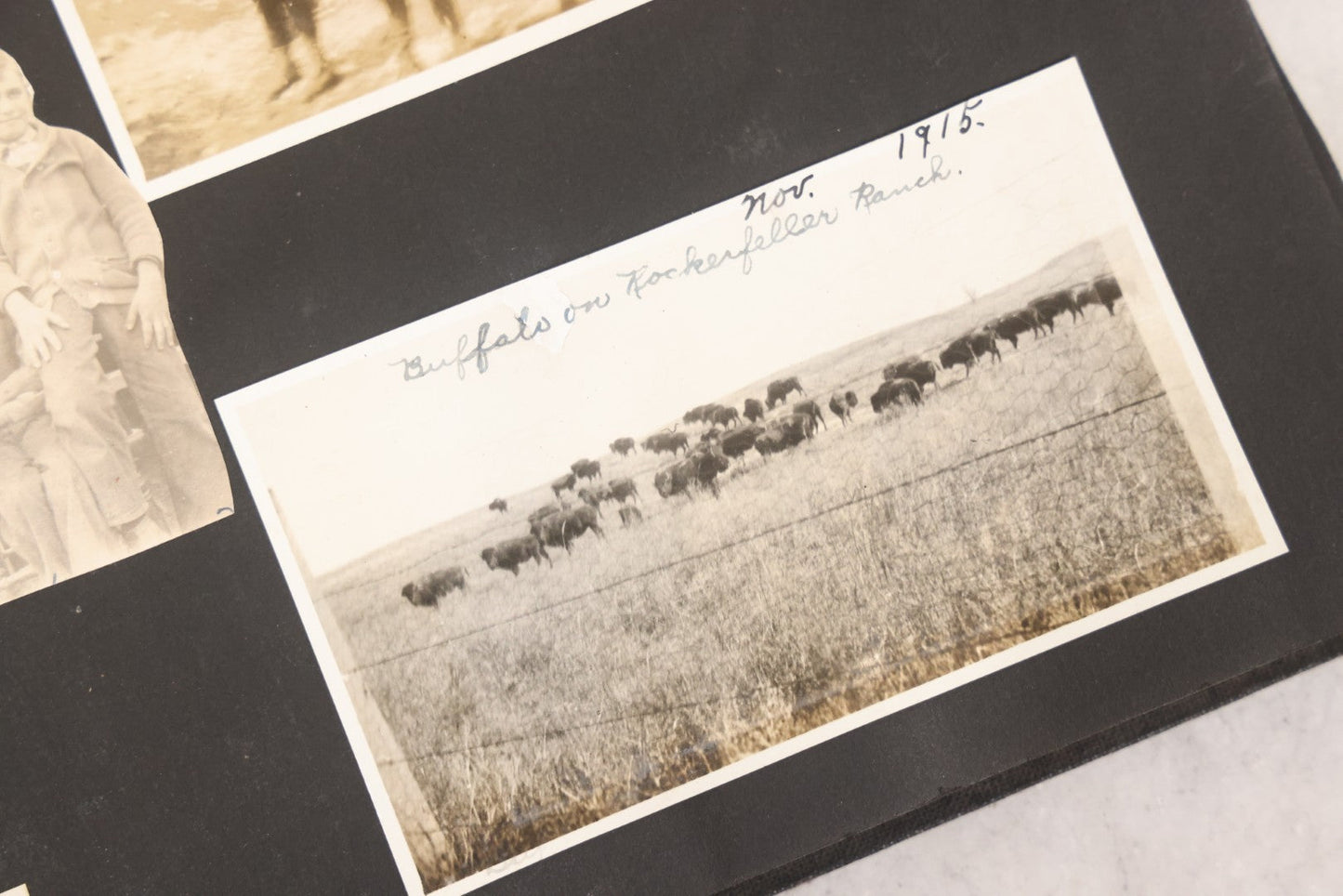 Lot 097 - Antique Snapshot Photograph Album With 225+ Photos Of Rural Life In Kansas, Including Adventuring Teenage Girls, Croft Schoolchildren, Wwi Soldiers, And Burning Of Croft Depot, Circa 1910–1920