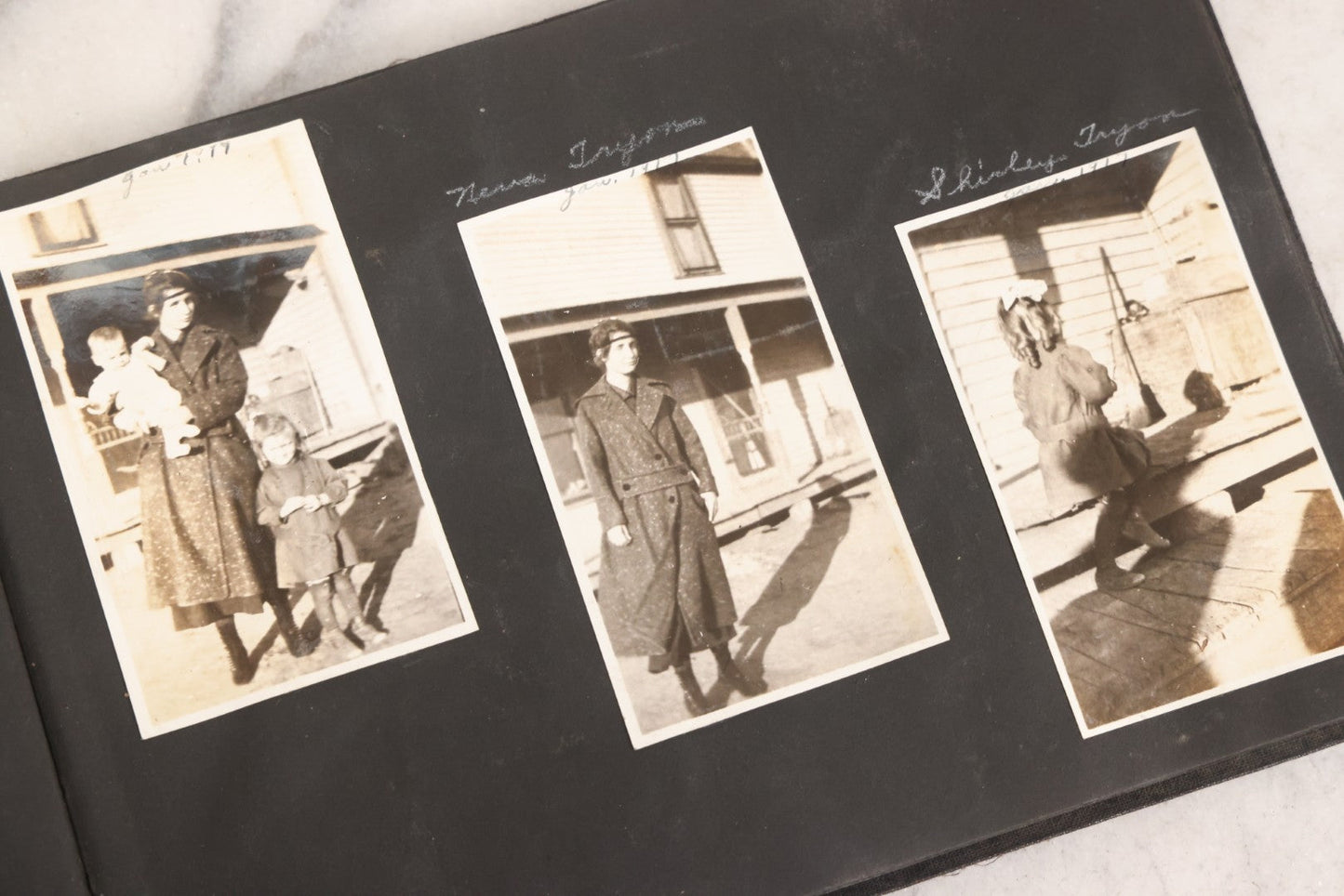 Lot 097 - Antique Snapshot Photograph Album With 225+ Photos Of Rural Life In Kansas, Including Adventuring Teenage Girls, Croft Schoolchildren, Wwi Soldiers, And Burning Of Croft Depot, Circa 1910–1920