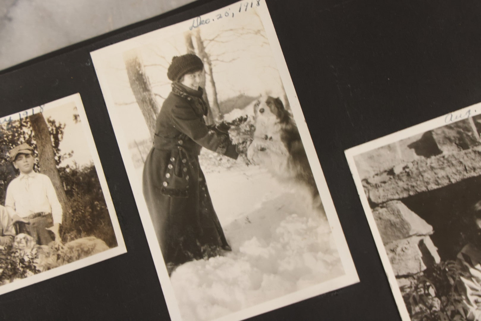Lot 097 - Antique Snapshot Photograph Album With 225+ Photos Of Rural Life In Kansas, Including Adventuring Teenage Girls, Croft Schoolchildren, Wwi Soldiers, And Burning Of Croft Depot, Circa 1910–1920