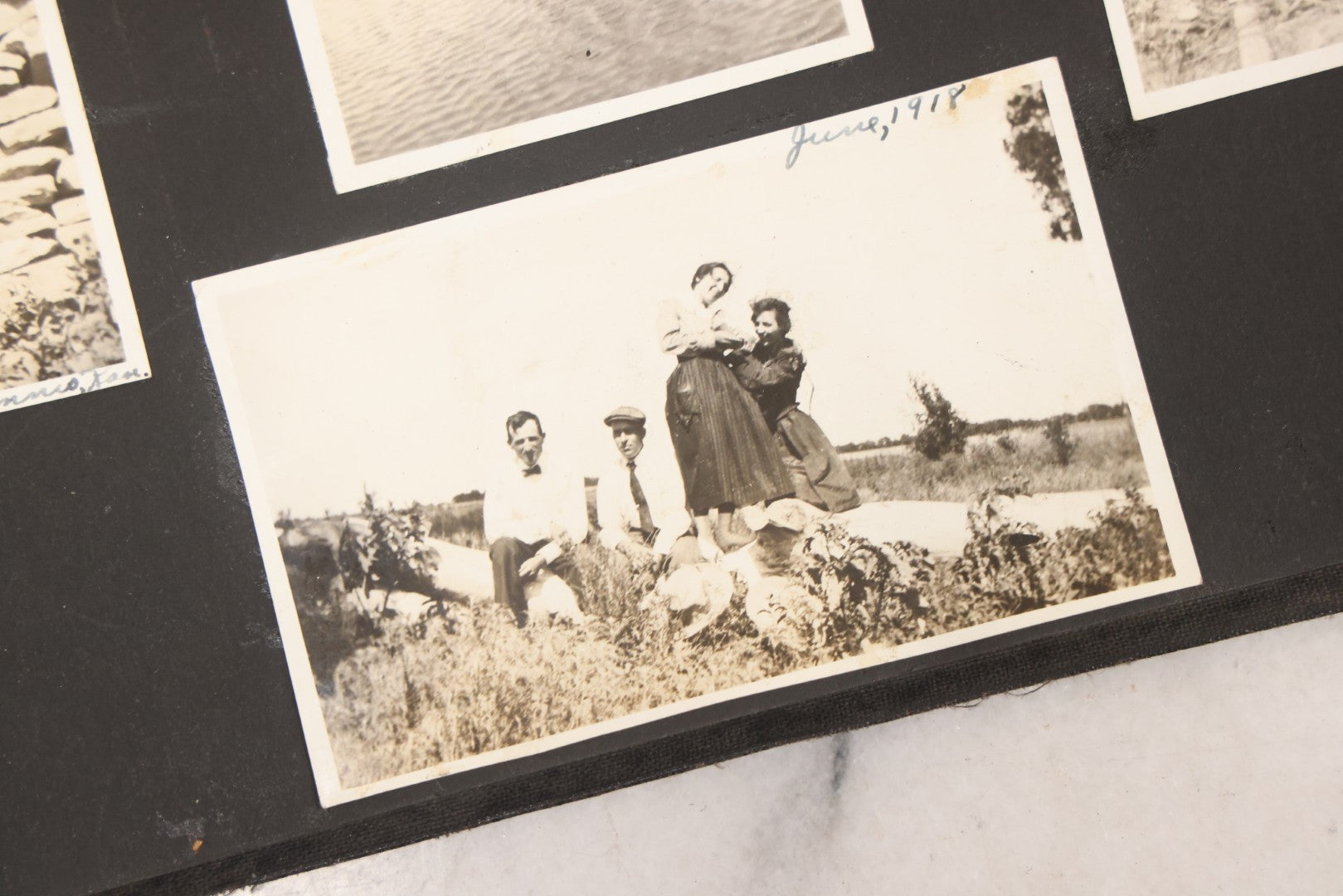 Lot 097 - Antique Snapshot Photograph Album With 225+ Photos Of Rural Life In Kansas, Including Adventuring Teenage Girls, Croft Schoolchildren, Wwi Soldiers, And Burning Of Croft Depot, Circa 1910–1920