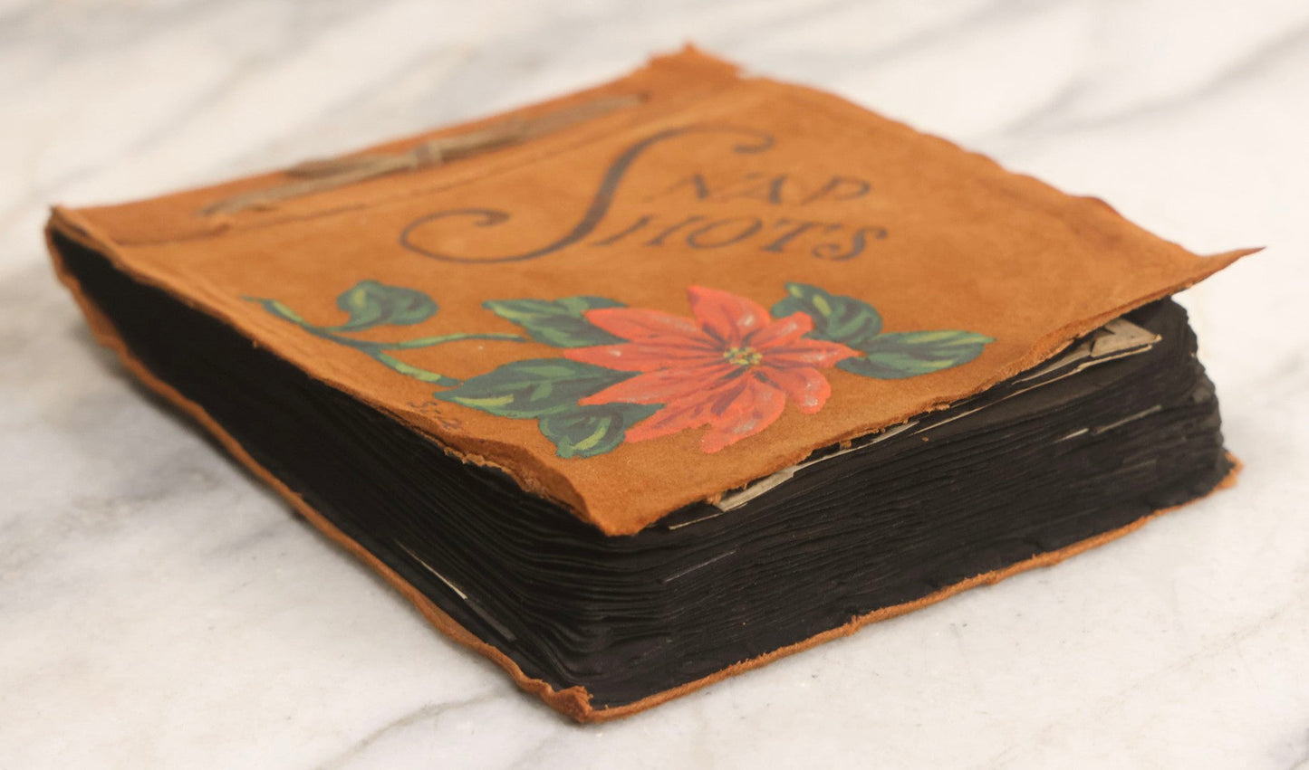 Lot 098 - Antique Snapshot Photograph Album With Leather Souvenir Cover From St. Petersburg, Florida, Containing 75+ Family Photos From New Hampshire And Vermont, Including World War One Soldier, Circa 1920s–1930s