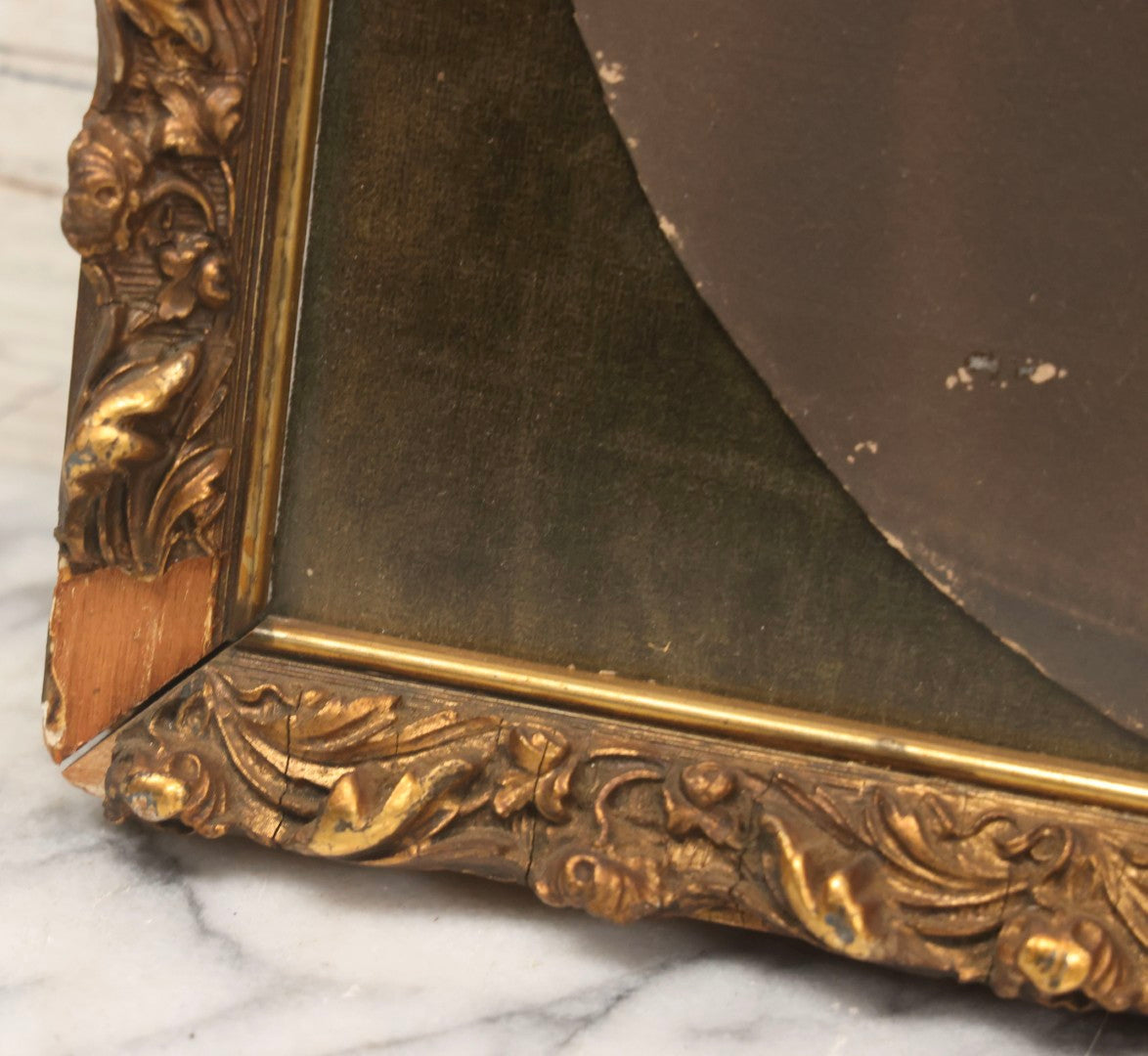 Lot 103 - Antique Oval Black And White Photograph Of Priest In Vestments With Pectoral Crucifix, Circa 1920s In Gilded Moulded Gesso Frame, 13" x 15-3/8"