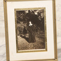 Lot 104 - Vintage Framed Photograph Of Smiling Nun In Backyard, Pressed Brass Frame, 5-1/2" x 6-7/8"