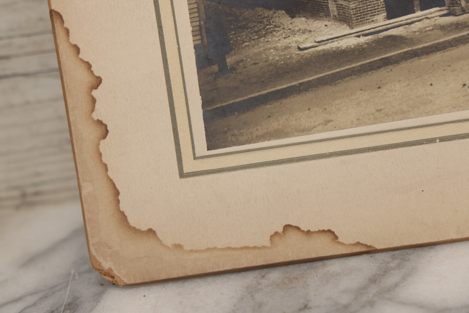 Lot 108 - Antique Boarded Occupational Photograph Of Brick Workers Atop Brainard Building, 65 High Street, Enfield, Connecticut, Under Construction, Circa 1909
