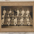 Lot 114 - Antique Boarded Group Photograph Of Men In Sailor Uniforms And Women In Marching Band Outfits