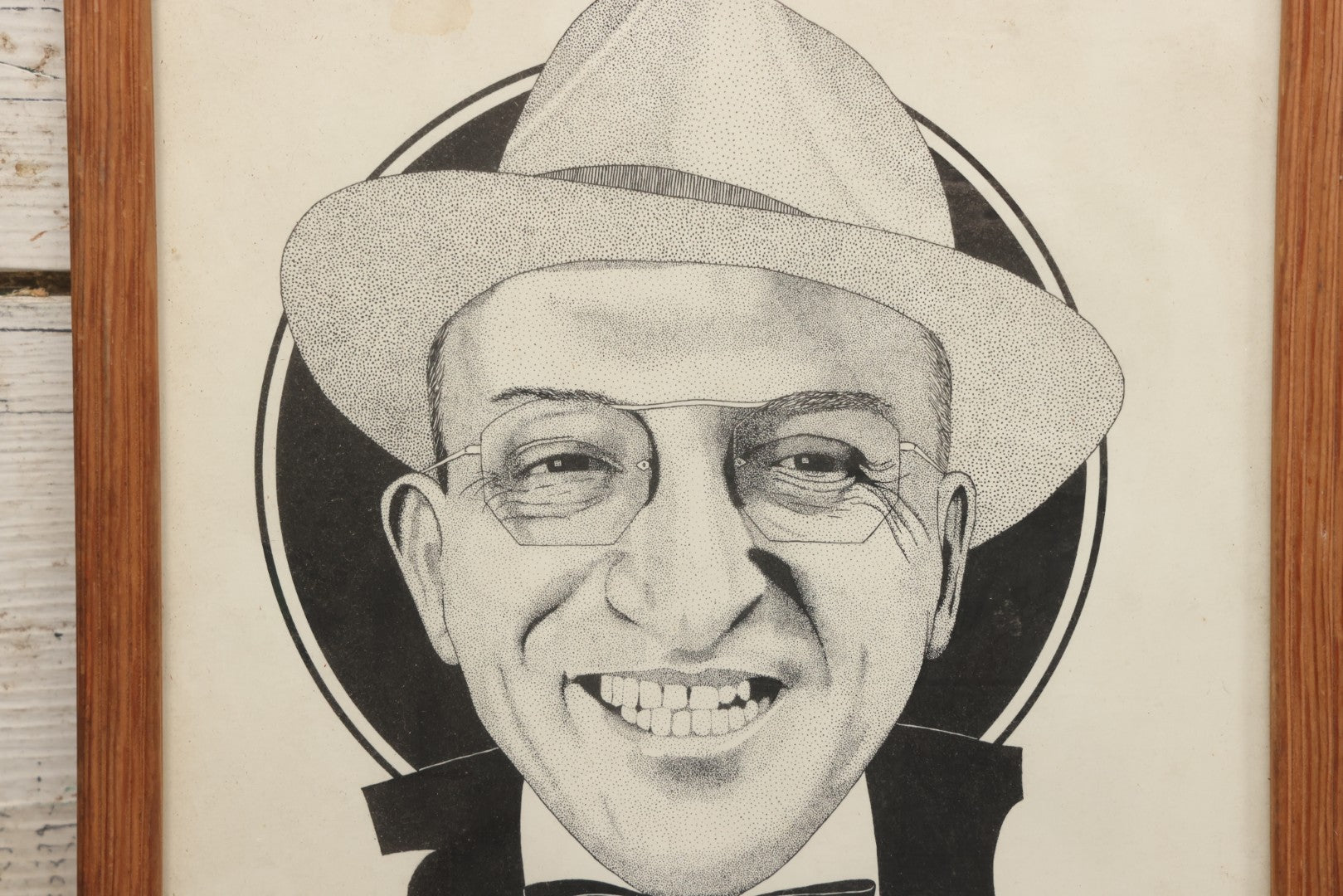 Lot 118 - Grouping Of Three Framed Pen And Ink Portrait Drawings Of Men By C.A.I. Endron (Or Similar), Including “Great Star” And “Cardile Delmore,” Dated 1962
