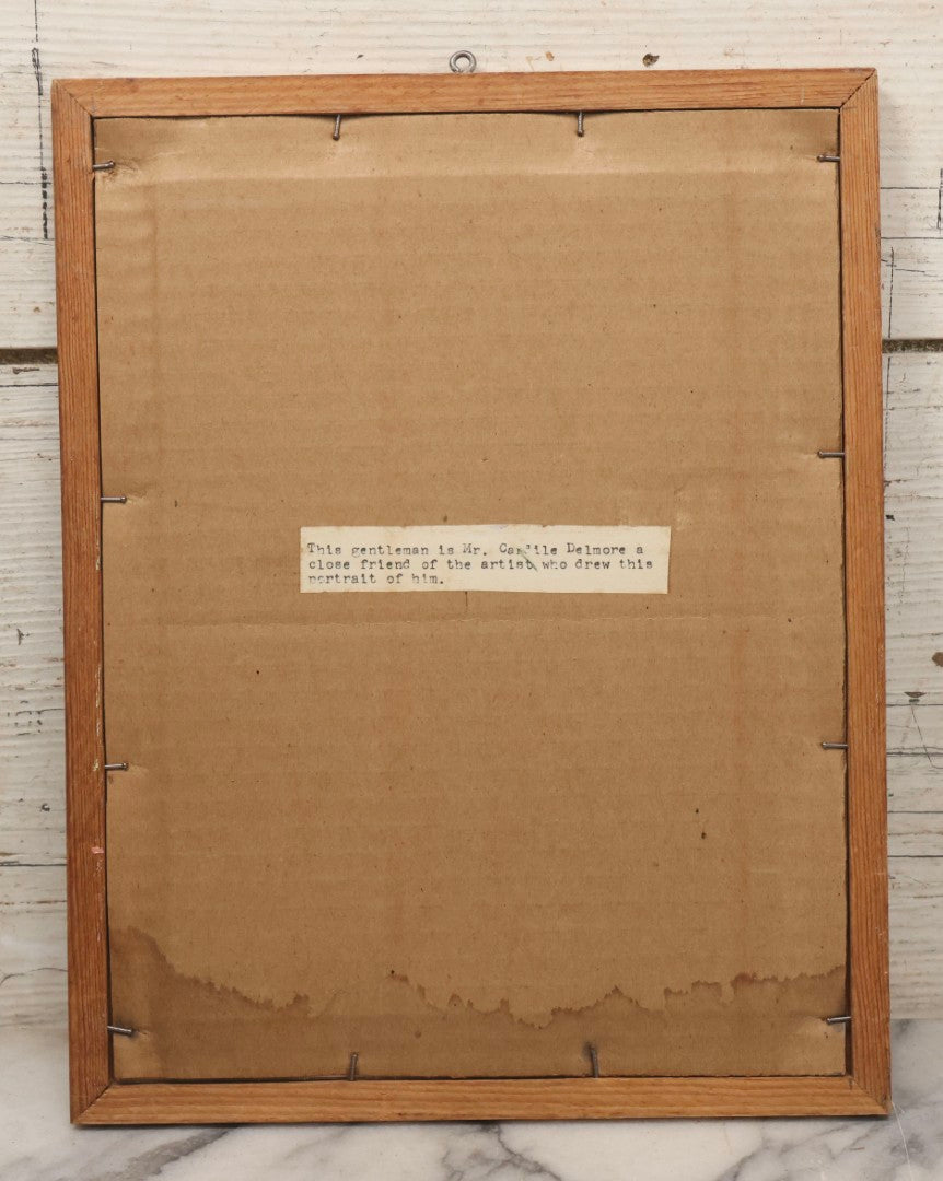 Lot 118 - Grouping Of Three Framed Pen And Ink Portrait Drawings Of Men By C.A.I. Endron (Or Similar), Including “Great Star” And “Cardile Delmore,” Dated 1962
