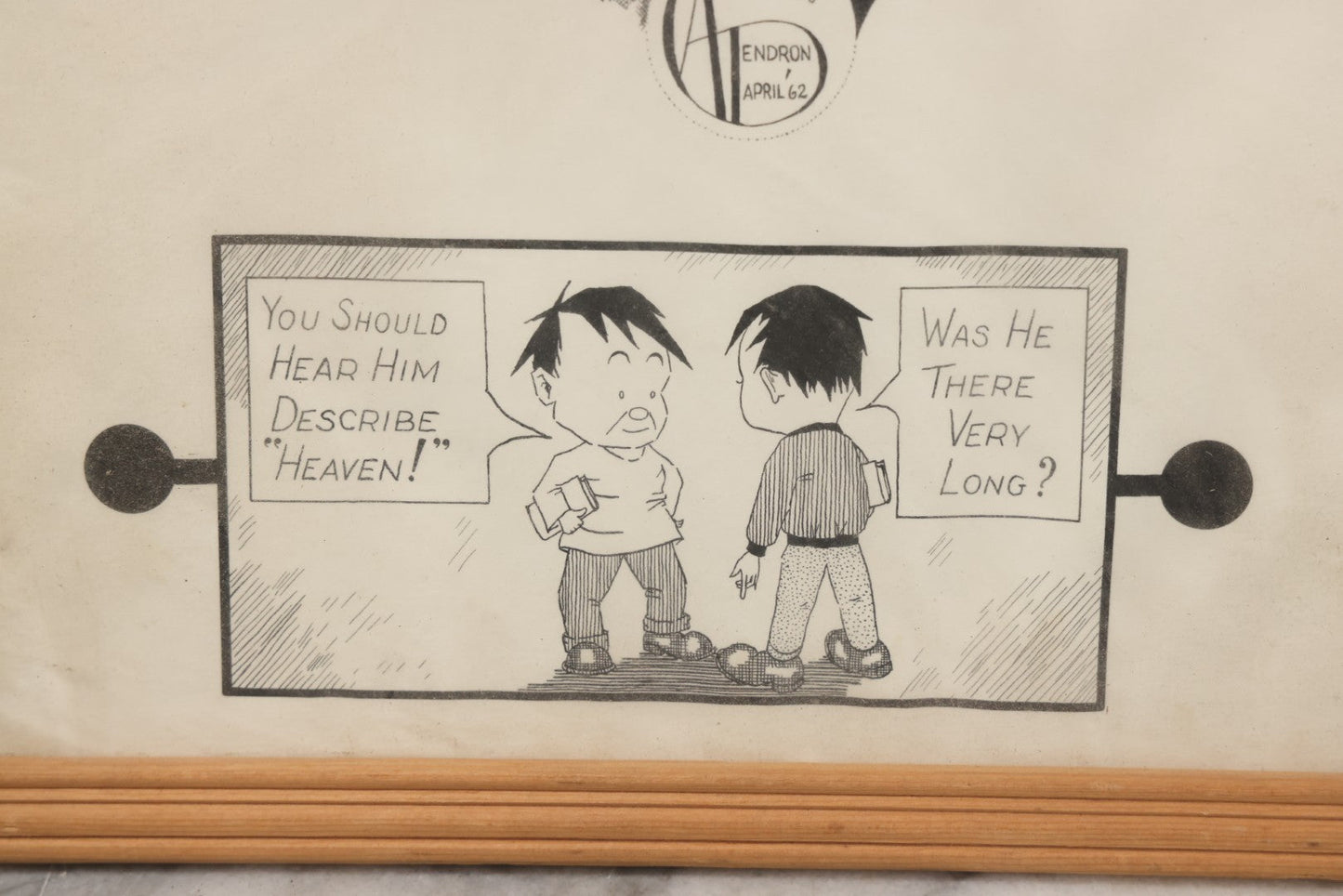 Lot 118 - Grouping Of Three Framed Pen And Ink Portrait Drawings Of Men By C.A.I. Endron (Or Similar), Including “Great Star” And “Cardile Delmore,” Dated 1962
