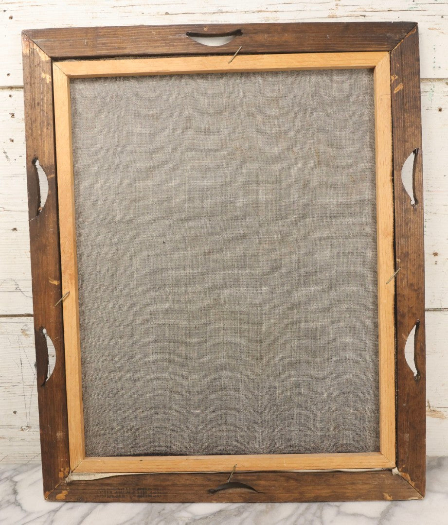 Lot 120 - Vintage Mexican Black Velvet Painting Of Jesus Wearing Crown Of Thorns, In Folk Art Wood Frame, 19" x 23"