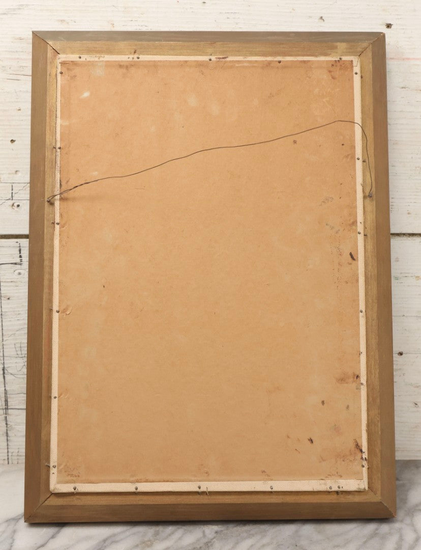 Lot 122 - Vintage Naive Painting On Canvas Of Jesus With Large Eyes And Gaunt Face, Signed D. McDonald, In Frame Without Glass, 12" x 16-1/4"