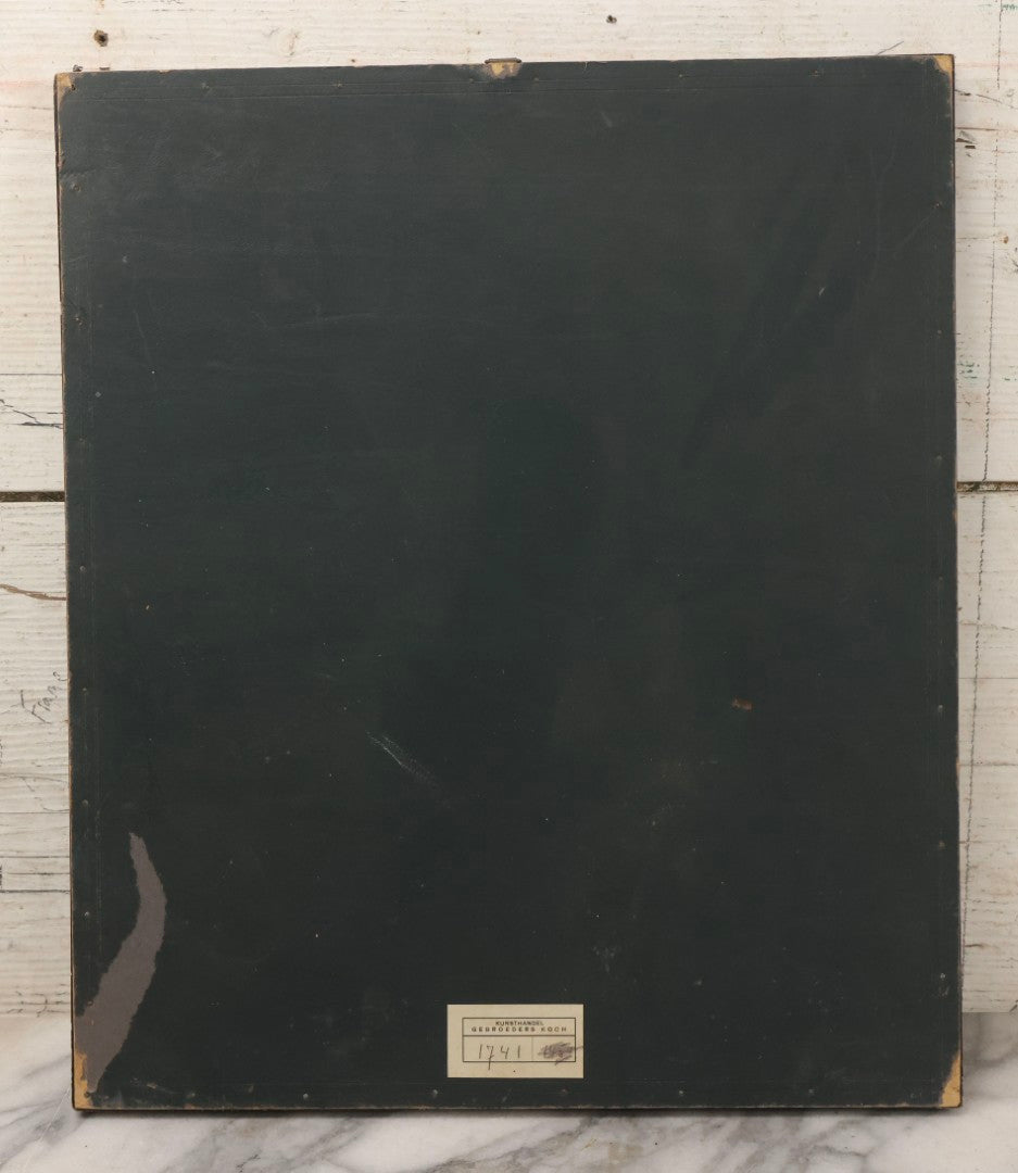 Lot 126 - Antique German Etching Of Castle With Turrets And Clock, Signed Jon Morfeaud, Kunsthandel Gebroeders Koch Label, In Frame, 13" x 15-1/8"