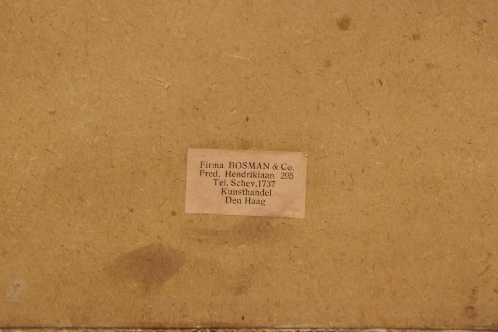 Lot 127 - Antique Charcoal Drawing Of European Street Scene, Unsigned, Firma Bosman & Co. Kunsthandel Den Haag Label, 11-1/4" x 13-1/4"