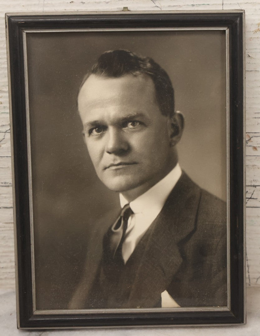 Lot 131 - Grouping Of Three Vintage Framed Artworks: 1937 Portrait Photograph Framed By Foster Bros., Boston; Photograph Of Peaked Hill Farm Entrance; And Reproduction Print Of Van Gogh's "Church At Auvers"