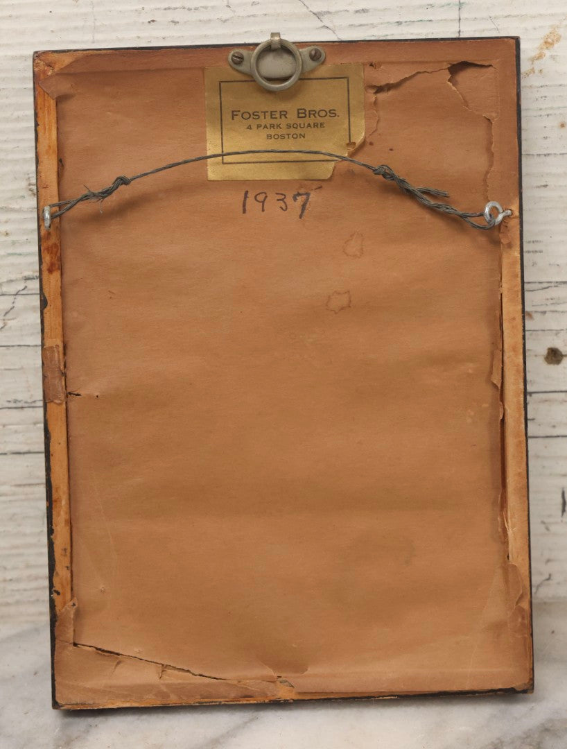 Lot 131 - Grouping Of Three Vintage Framed Artworks: 1937 Portrait Photograph Framed By Foster Bros., Boston; Photograph Of Peaked Hill Farm Entrance; And Reproduction Print Of Van Gogh's "Church At Auvers"