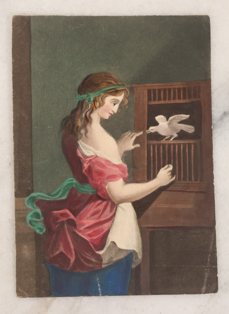 Lot 135 - Grouping Of 17 Antique Hand Colored Engravings And Lithographs With Full Color Scenes Including Figures, Still Lifes, And Genre Subjects