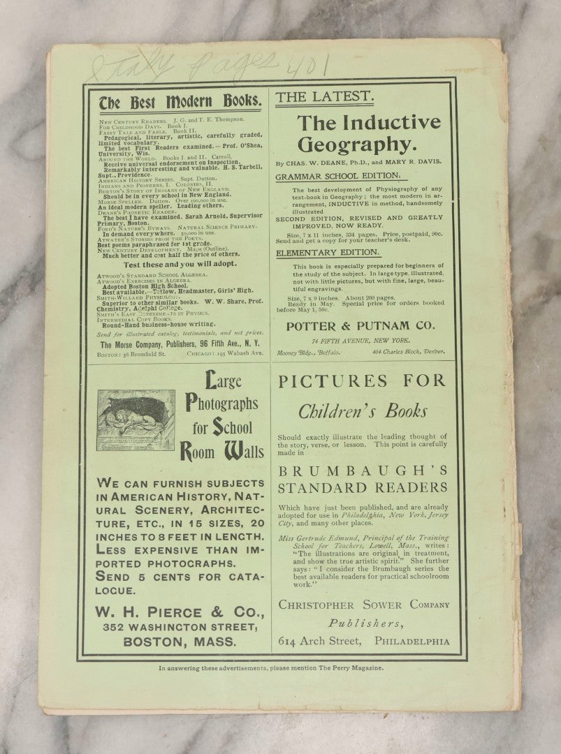Lot 137 - Antique Issue Of "The Perry Magazine For School And Home," May 1900, Volume II, Number 9, Featuring J. F. Herring's "Pharaoh's Horses" Illustration On Cover