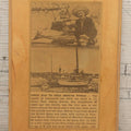 Lot 140 - Vintage Decoupage Plaque Featuring Captain Joshua Slocum Newspaper Clipping, “First Man To Solo Around World,” 5-1/2" x 8-1/4"