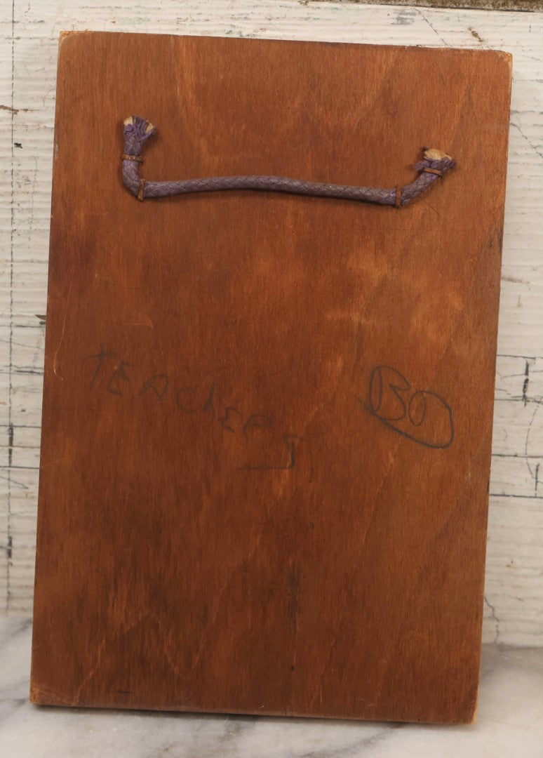 Lot 140 - Vintage Decoupage Plaque Featuring Captain Joshua Slocum Newspaper Clipping, “First Man To Solo Around World,” 5-1/2" x 8-1/4"