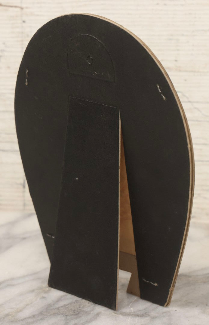 Lot 141 - Antique Patriotic Card "Land Of The Free, Home Of The Brave" In Glittered Horseshoe Frame, 6-1/8" x 8"