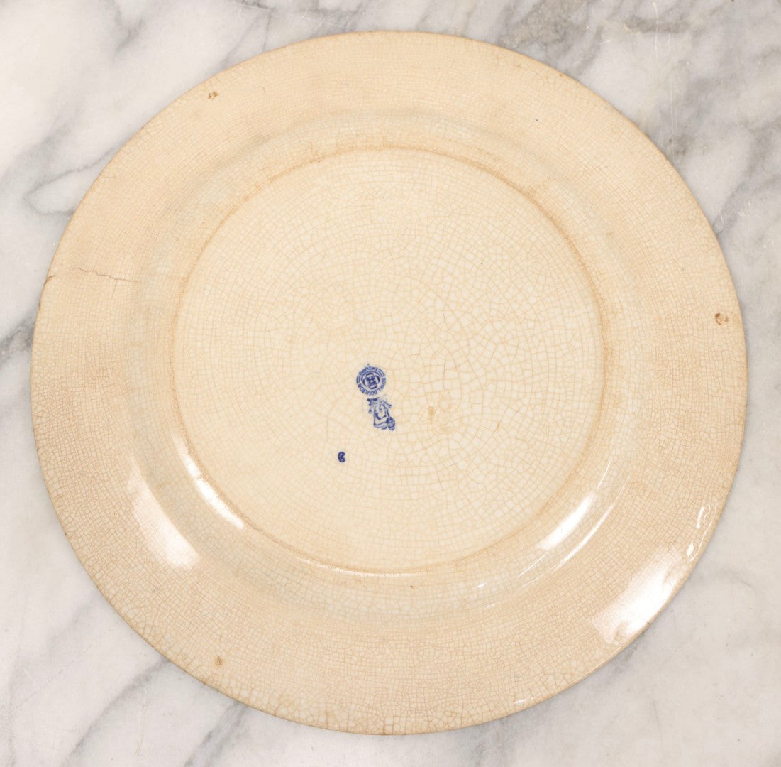 Lot 153 - Pair Of Antique Royal Doulton Decorative Plates With Life Publishing Co. Scenes By Charles Dana Gibson, 1900–1901, Including "They Go Fishing" And "She Goes To The Fancy Dress Ball As 'Juliet'," 10-1/2" Diameter Each