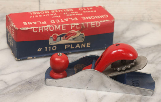 Lot 159 - Vintage Chrome-Plated Wood Plane No. 110 Deluxe Model In Original Box, Made In Japan
