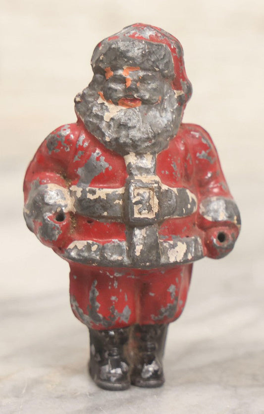 Lot 180 - Vintage Cast Metal Santa Claus Toy, Made In U.S.A.., Original Red And White Paint, 2-7/8" H