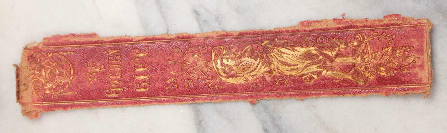 Lot 209 - "The Golden Gift; A Wreath Of Gems" Antique Poetry And Prose Book Compiled By Emily Percival, Illustrated With Engraved Plates Of Women And Lovers, Published By Phillips, Sampson, And Company, Boston, 1853, Note Missing Spine Cover