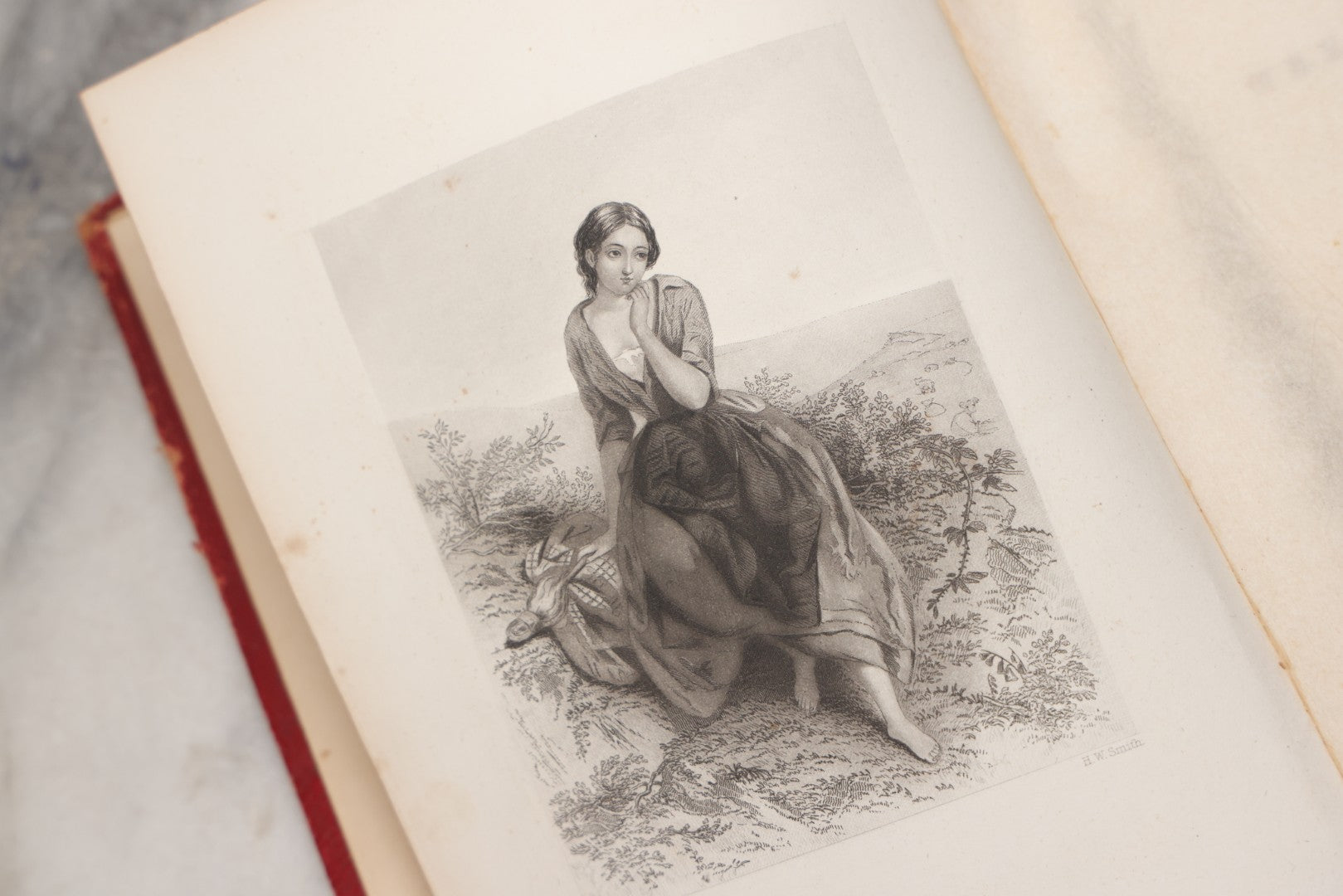 Lot 209 - "The Golden Gift; A Wreath Of Gems" Antique Poetry And Prose Book Compiled By Emily Percival, Illustrated With Engraved Plates Of Women And Lovers, Published By Phillips, Sampson, And Company, Boston, 1853, Note Missing Spine Cover