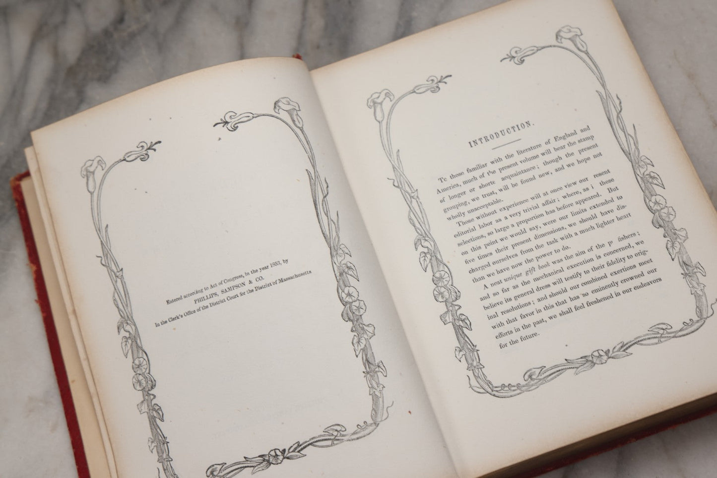 Lot 209 - "The Golden Gift; A Wreath Of Gems" Antique Poetry And Prose Book Compiled By Emily Percival, Illustrated With Engraved Plates Of Women And Lovers, Published By Phillips, Sampson, And Company, Boston, 1853, Note Missing Spine Cover