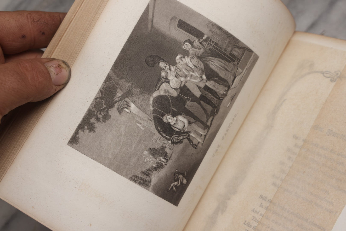 Lot 209 - "The Golden Gift; A Wreath Of Gems" Antique Poetry And Prose Book Compiled By Emily Percival, Illustrated With Engraved Plates Of Women And Lovers, Published By Phillips, Sampson, And Company, Boston, 1853, Note Missing Spine Cover