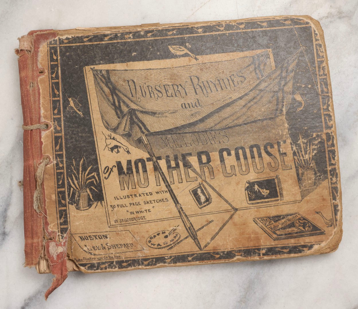 Lot 214 - "Nursery Rhymes And Melodies Of Mother Goose" Antique Illustrated Children's Book Of Verse With Silhouette Sketches By J. F. Goodridge, Published By Lee & Shepard, Boston, 1880