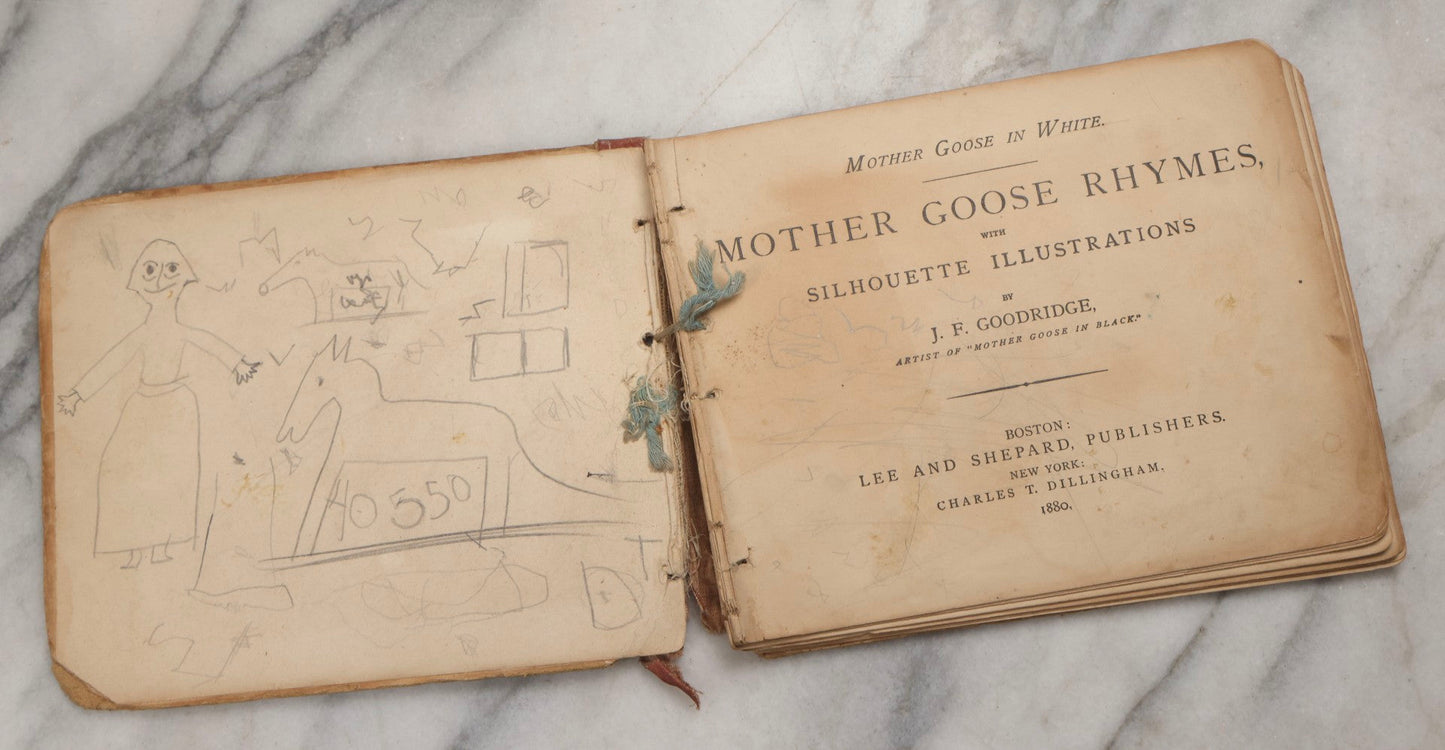Lot 214 - "Nursery Rhymes And Melodies Of Mother Goose" Antique Illustrated Children's Book Of Verse With Silhouette Sketches By J. F. Goodridge, Published By Lee & Shepard, Boston, 1880