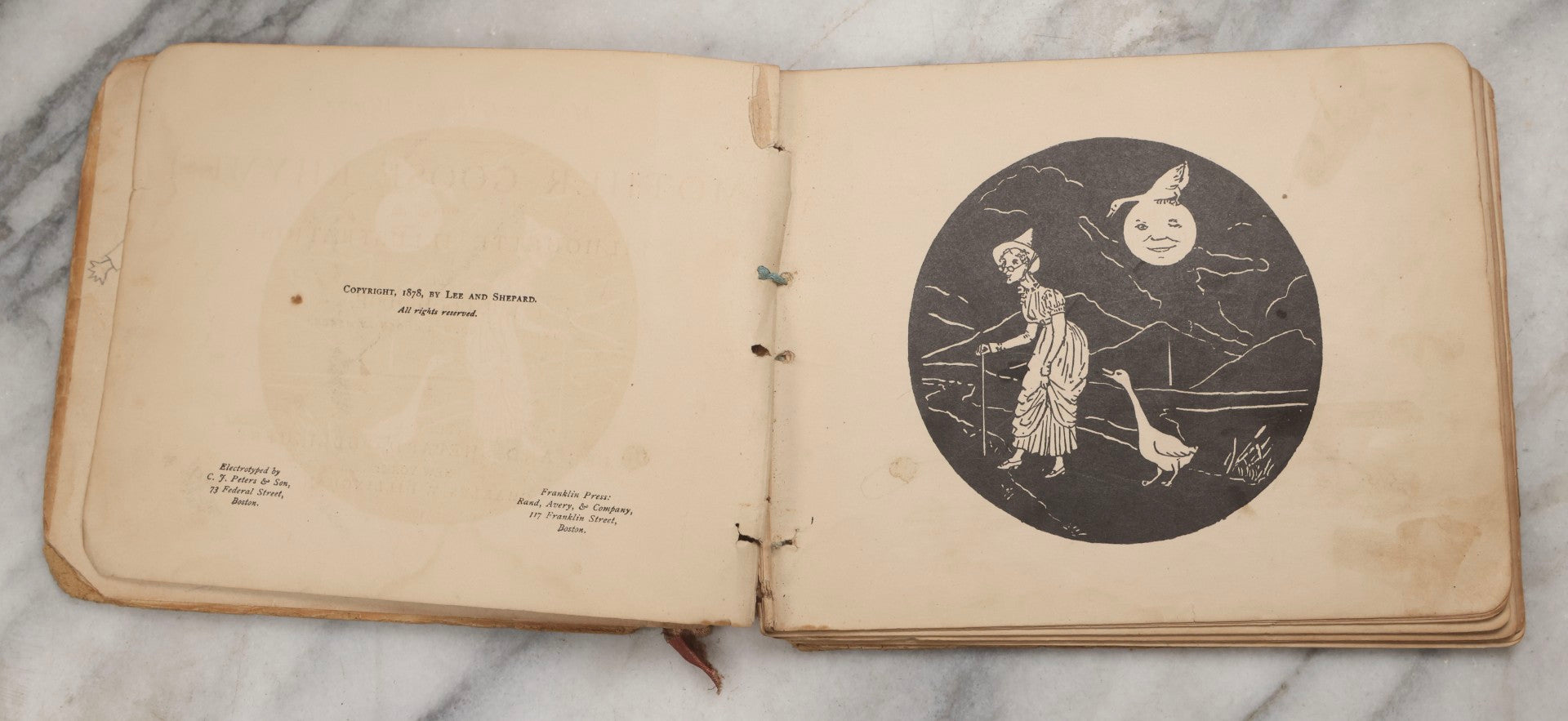 Lot 214 - "Nursery Rhymes And Melodies Of Mother Goose" Antique Illustrated Children's Book Of Verse With Silhouette Sketches By J. F. Goodridge, Published By Lee & Shepard, Boston, 1880