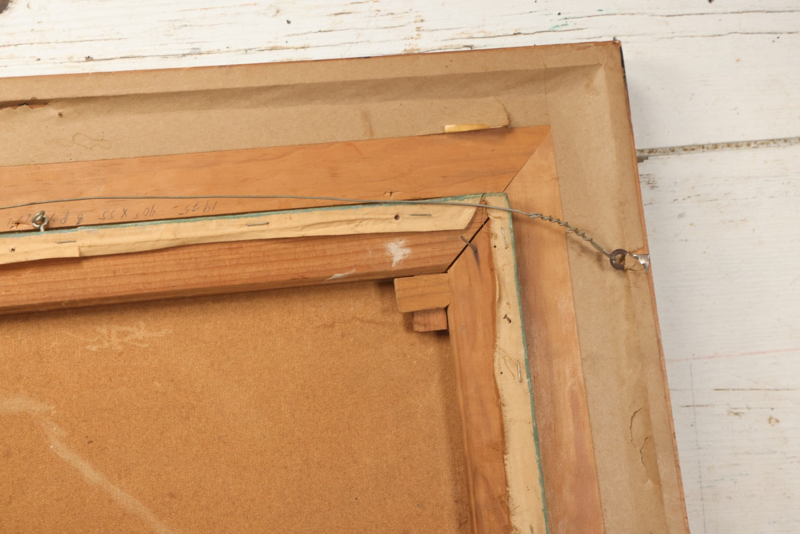 Lot 001 - Vintage Oil On Board Surrealist Painting With Child In Red Dress, Dog, Draped Figure, And Skull, Artist Signed, Antonia Quannuro, 1987, 28-1/2" x 23"