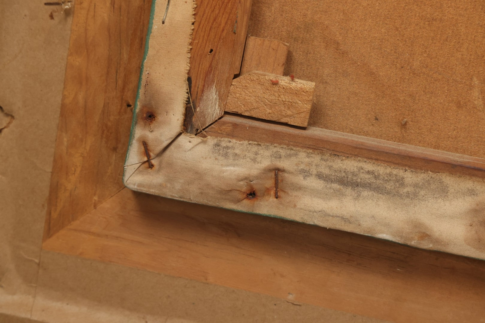 Lot 001 - Vintage Oil On Board Surrealist Painting With Child In Red Dress, Dog, Draped Figure, And Skull, Artist Signed, Antonia Quannuro, 1987, 28-1/2" x 23"