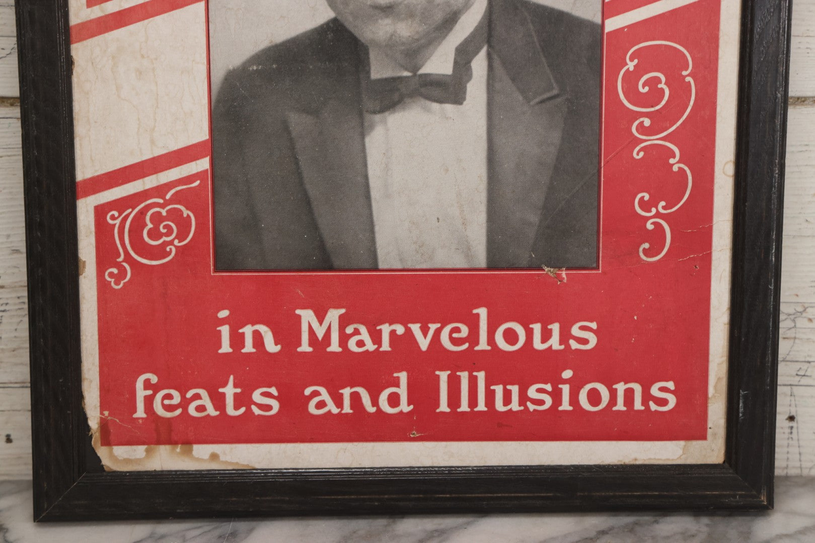 Lot 003 - Vintage Magic Show Poster For Sam H. Ganier, “The Masked Man Of Mystery,” Featuring “Marvelous Feats And Illusions,” Custom Framed, 15-5/8" x 23-7/8"