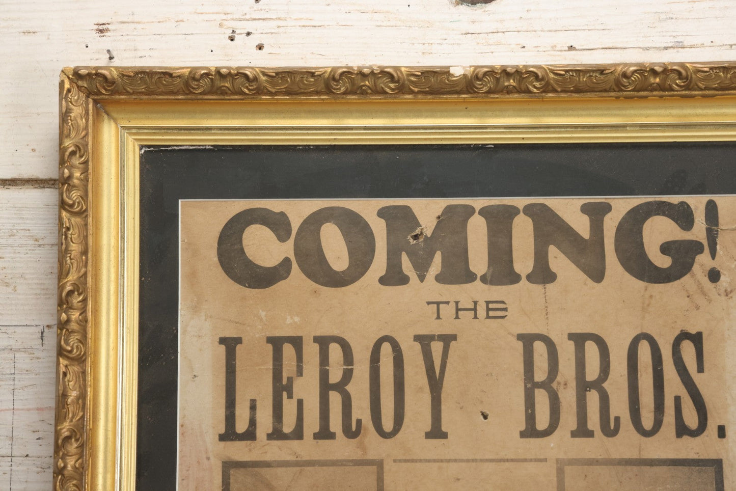Lot 004 - Vintage Magic Poster, "Coming! The Leroy Bros., The Men Who Mystify, Presenting A Complete Program Of Magic," Custom Frame, 19" x 23"