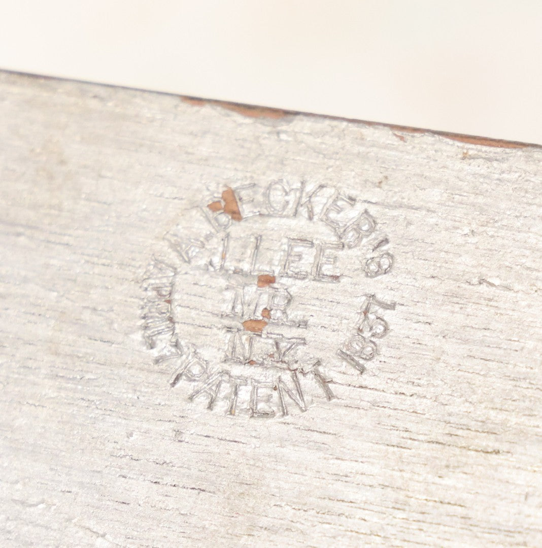 Lot 006 - Antique A. Becker Patent Stereoscope Viewer, New York, April 7, 1857, Dark-Stained Wood With Dual Rotating Card Mechanism And Two-Flap Silver-Painted Lid, 15-1/4" H