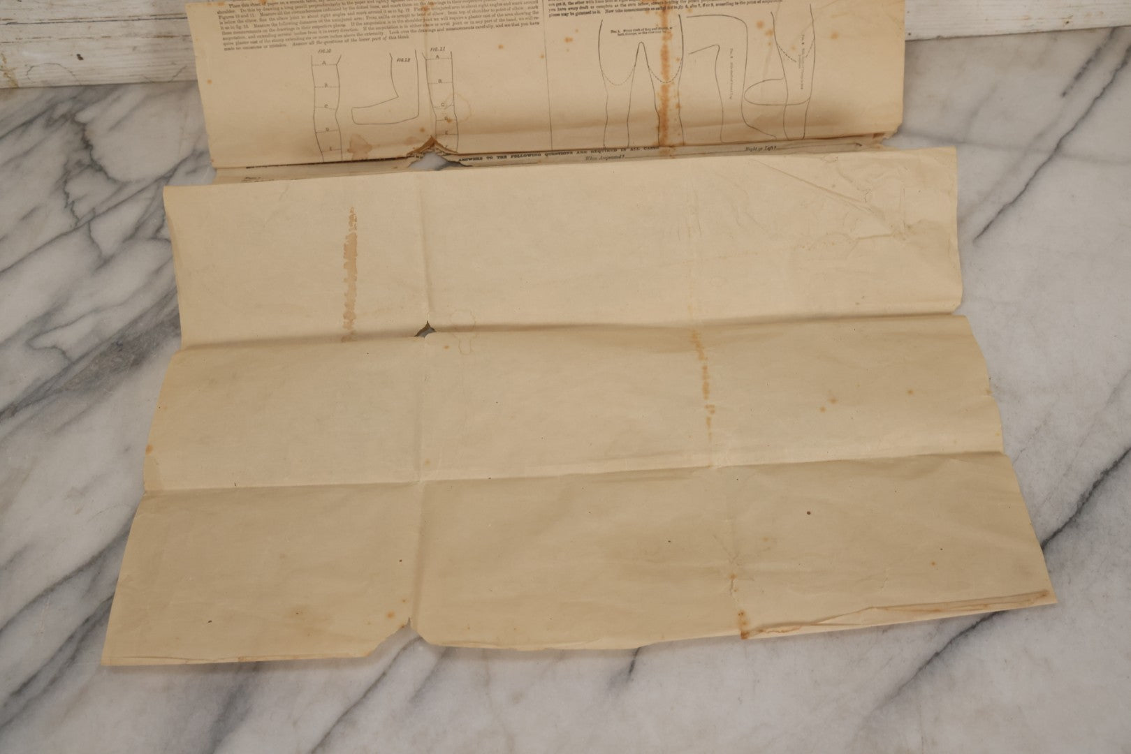 Lot 008 - Antique Medical Broadside Ordering Form And Instructions For "Mark's Patent First Premium Artificial Arms And Legs," Copyright A.A. Marks, 1885, New York City