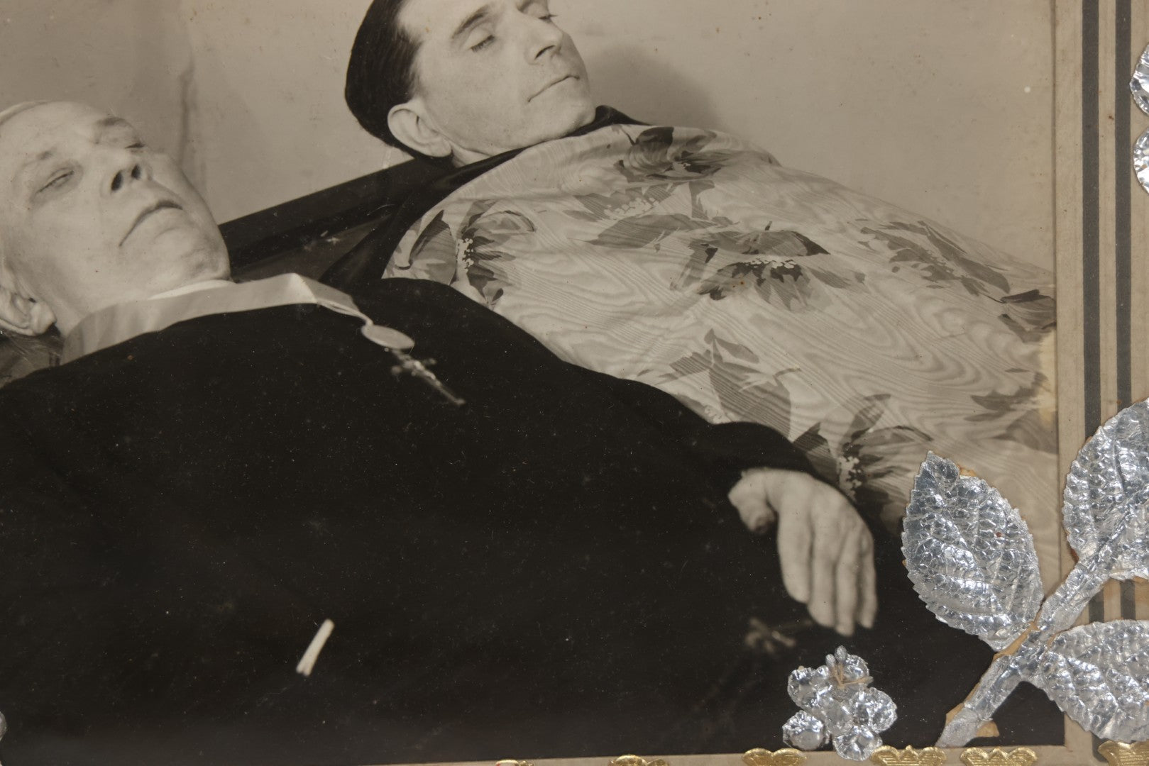 Lot 017 - Antique Polish Postmortem Photograph Assemblage "Zawczaś Drogi Mężu, Droga Mama" (“Too Soon, Dear Husband, Dear Mother”) Memorial, Dated December 1941, 17-3/4" x 14-5/8"