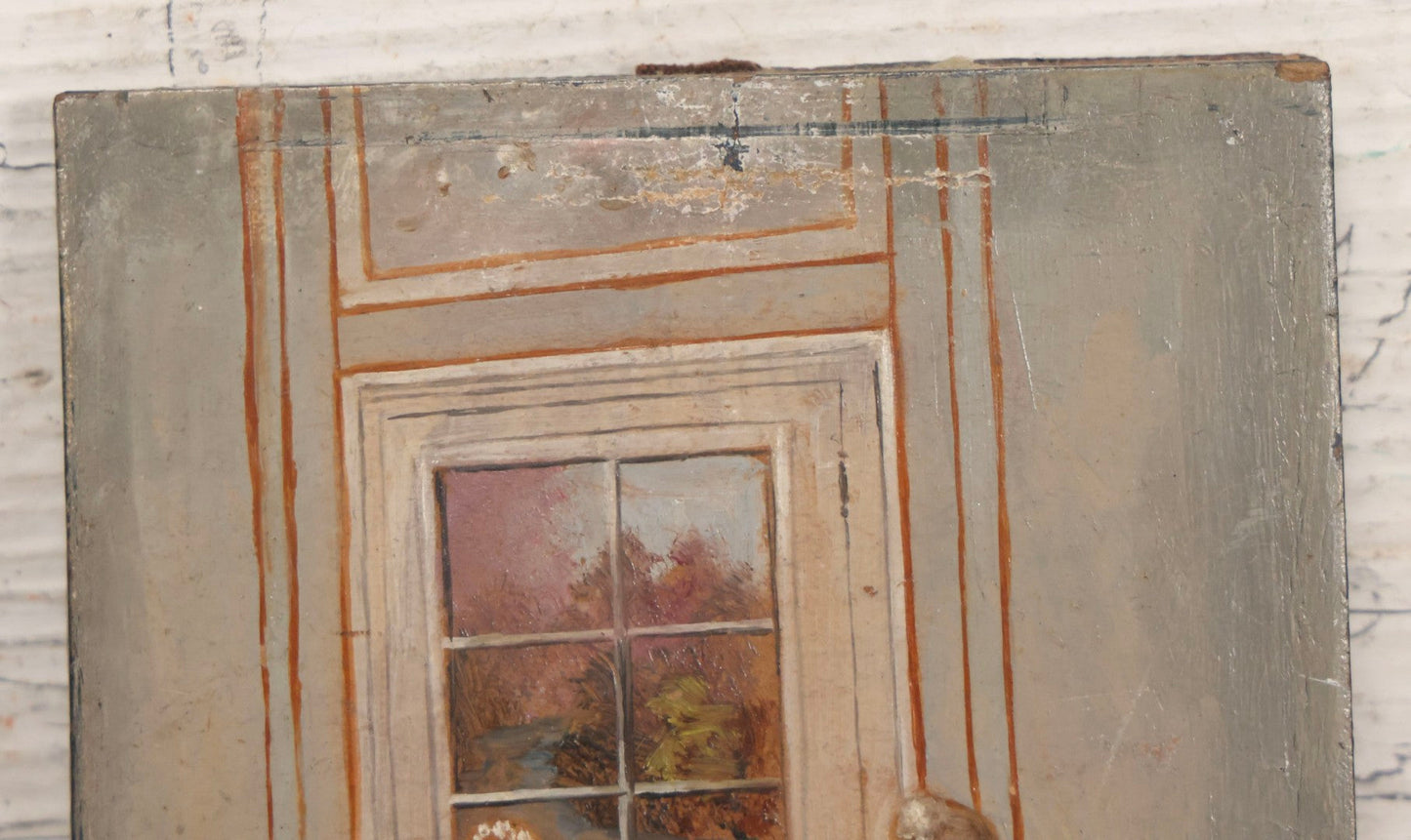 Lot 024 - Antique Miniature Painting On Wood Panel “La Déclaration,” Signed, Interior Scene With Courtiers, 4" x 6"