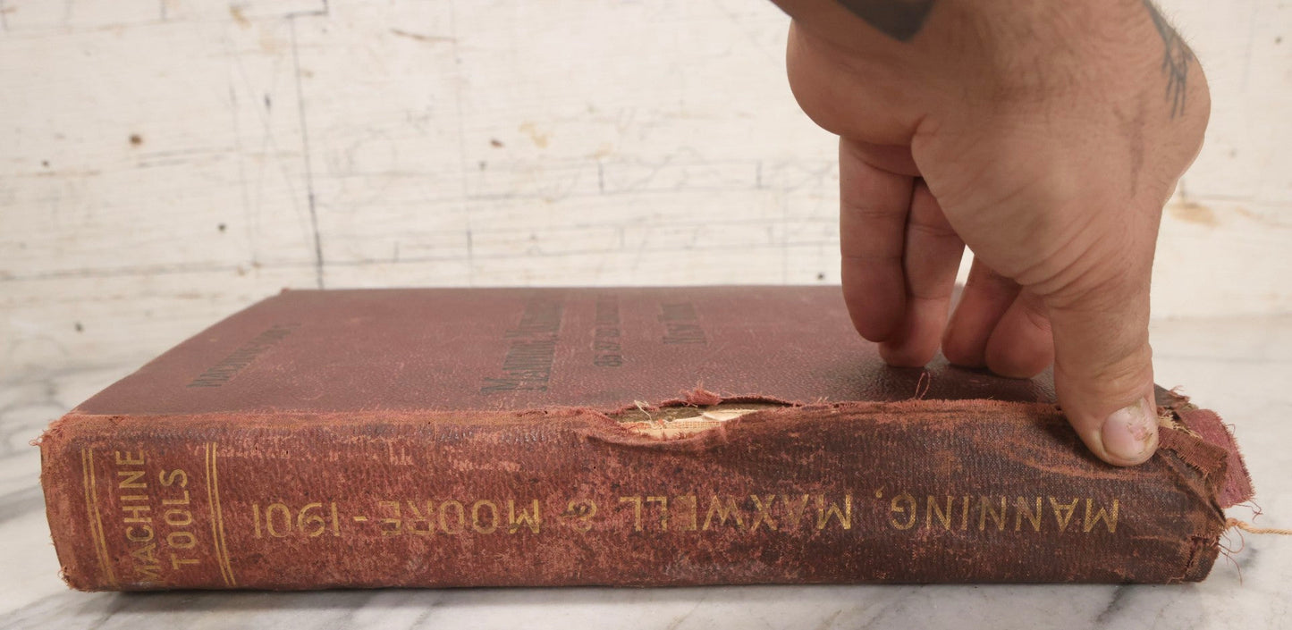 Lot 026 - Antique 1901 Manning, Maxwell & Moore Of New York Machine Tools Catalogue Used As Scrapbook And Receipt Book By Dwight H. Buxton Of Rutland, Vermont, Containing Receipts, Letters, Billheads, And Industrial Illustrations