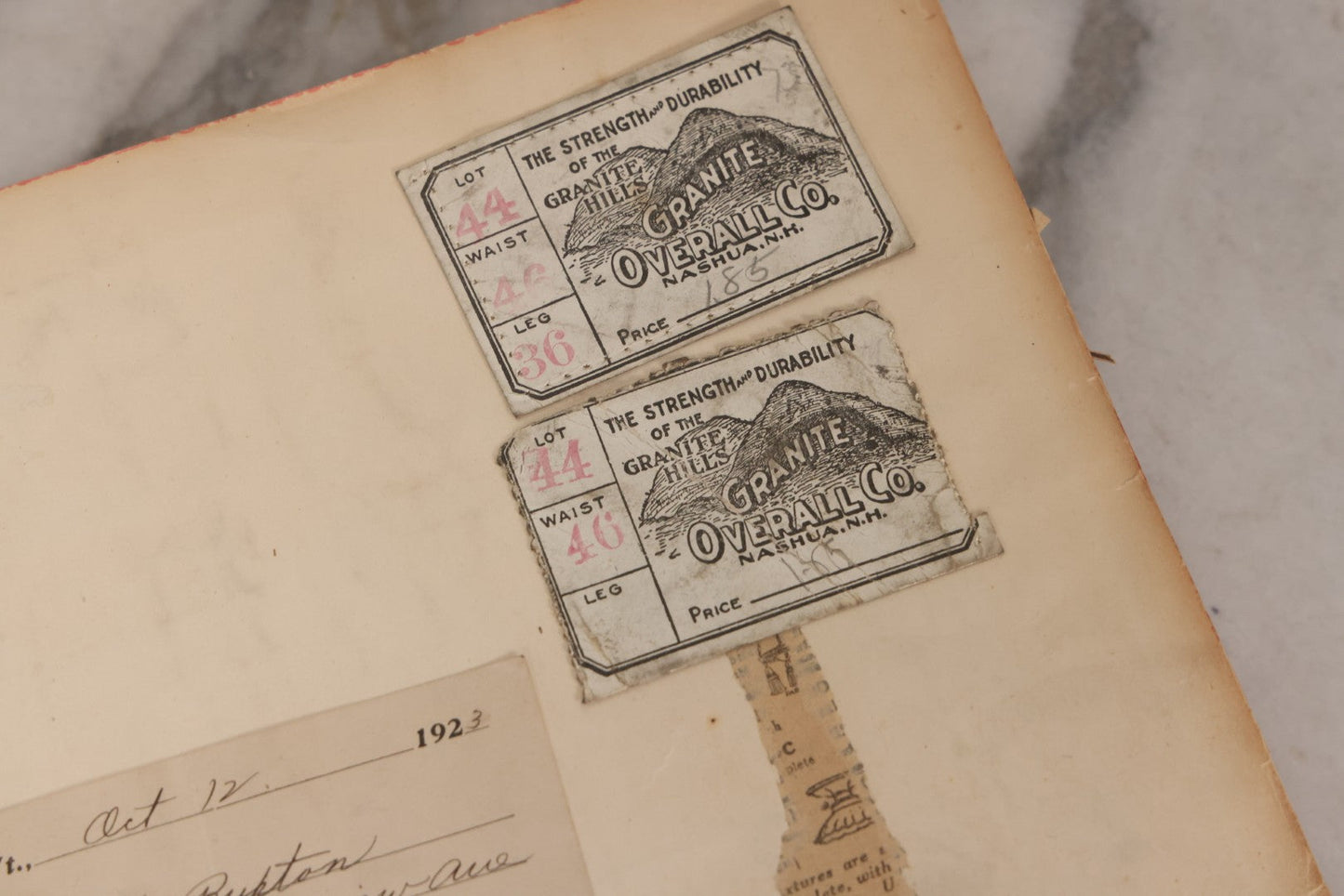 Lot 026 - Antique 1901 Manning, Maxwell & Moore Of New York Machine Tools Catalogue Used As Scrapbook And Receipt Book By Dwight H. Buxton Of Rutland, Vermont, Containing Receipts, Letters, Billheads, And Industrial Illustrations