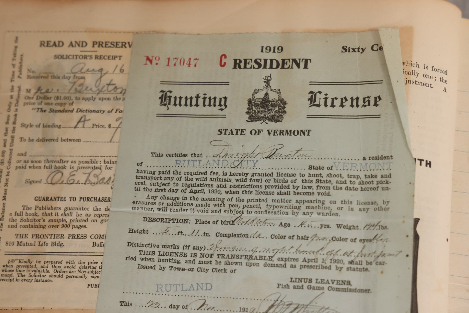 Lot 026 - Antique 1901 Manning, Maxwell & Moore Of New York Machine Tools Catalogue Used As Scrapbook And Receipt Book By Dwight H. Buxton Of Rutland, Vermont, Containing Receipts, Letters, Billheads, And Industrial Illustrations