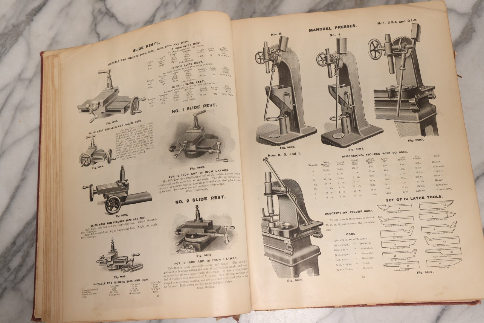 Lot 026 - Antique 1901 Manning, Maxwell & Moore Of New York Machine Tools Catalogue Used As Scrapbook And Receipt Book By Dwight H. Buxton Of Rutland, Vermont, Containing Receipts, Letters, Billheads, And Industrial Illustrations